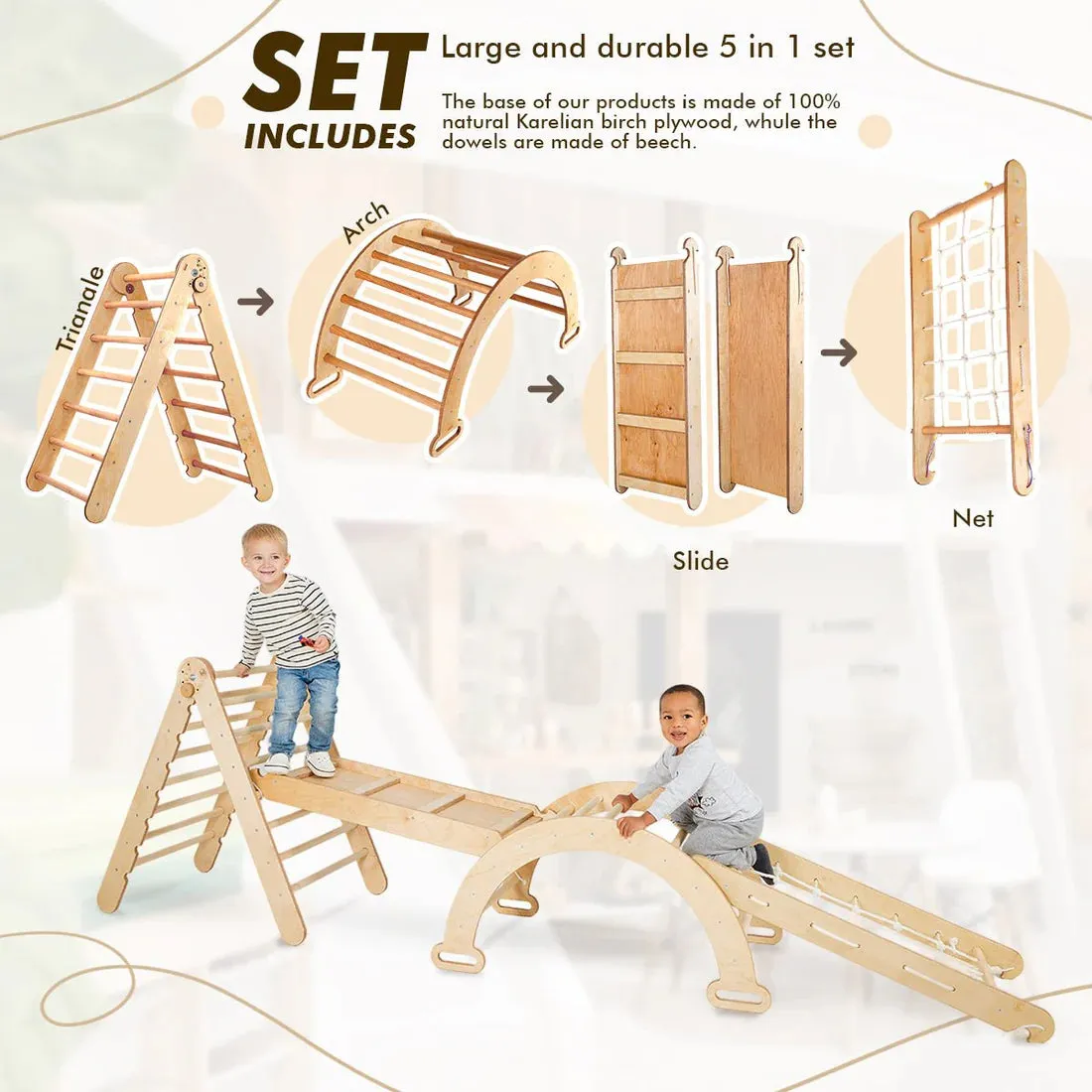 4in1 Montessori Climbing Frame Set