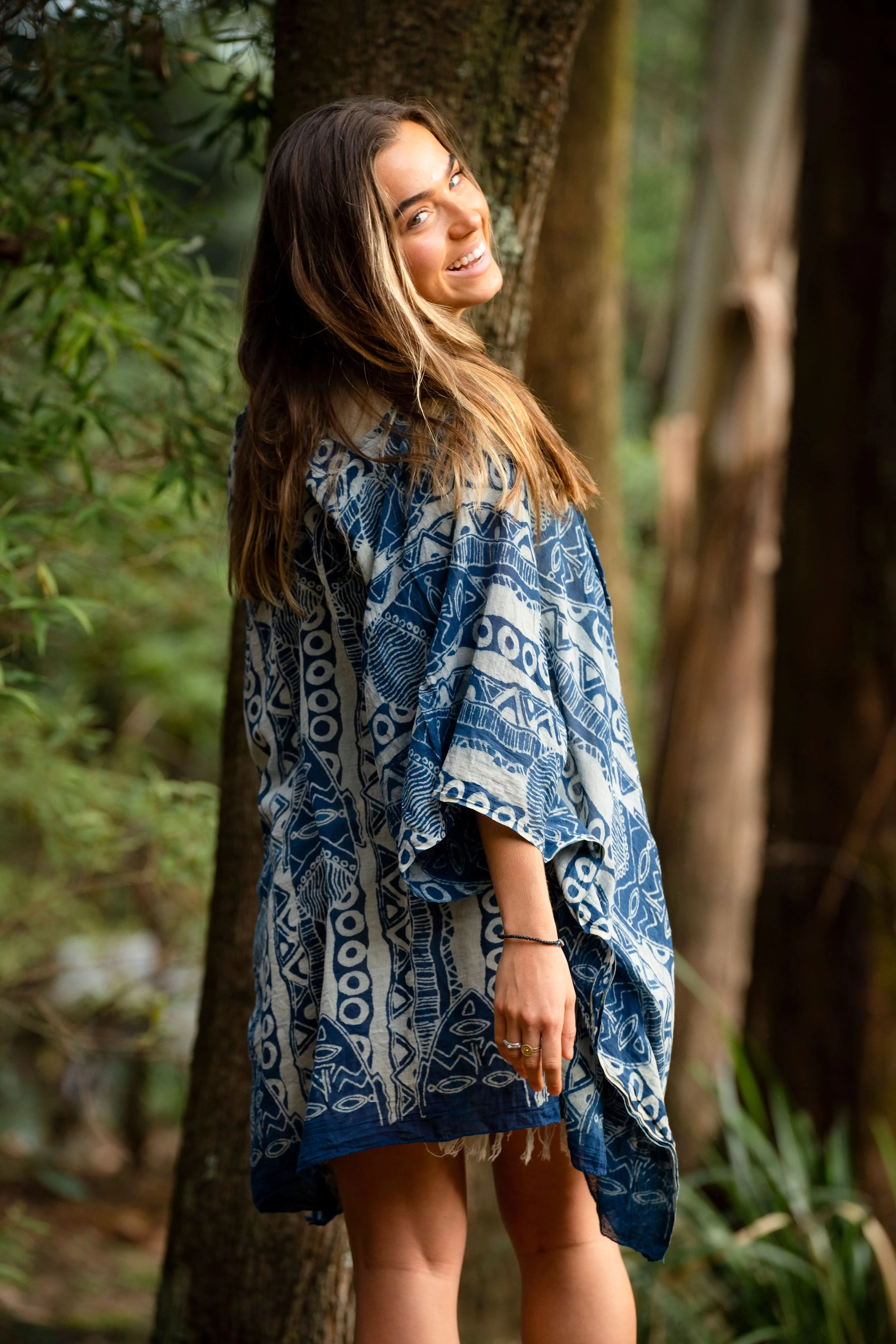 African Beach Dress - Blue