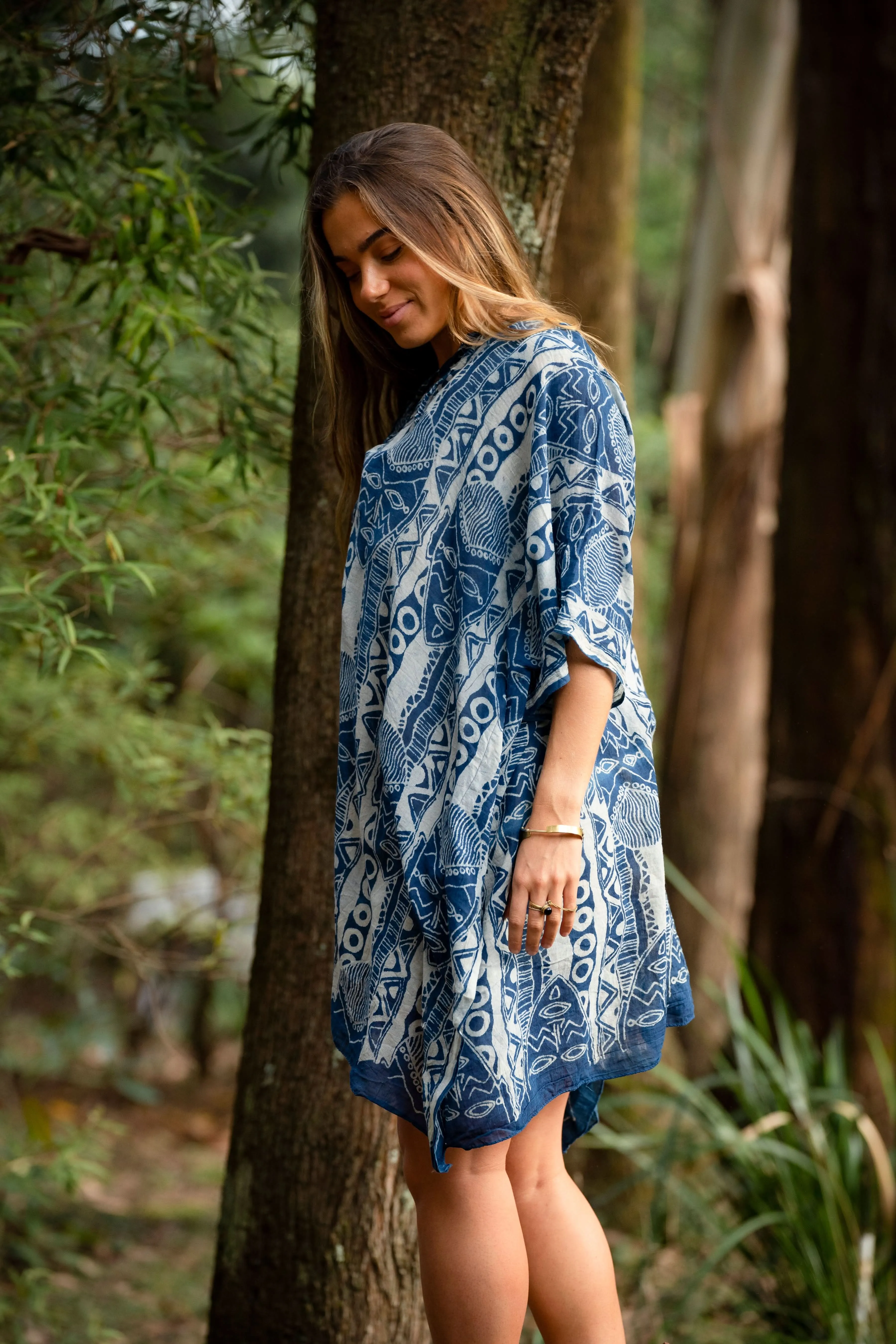 African Beach Dress - Blue