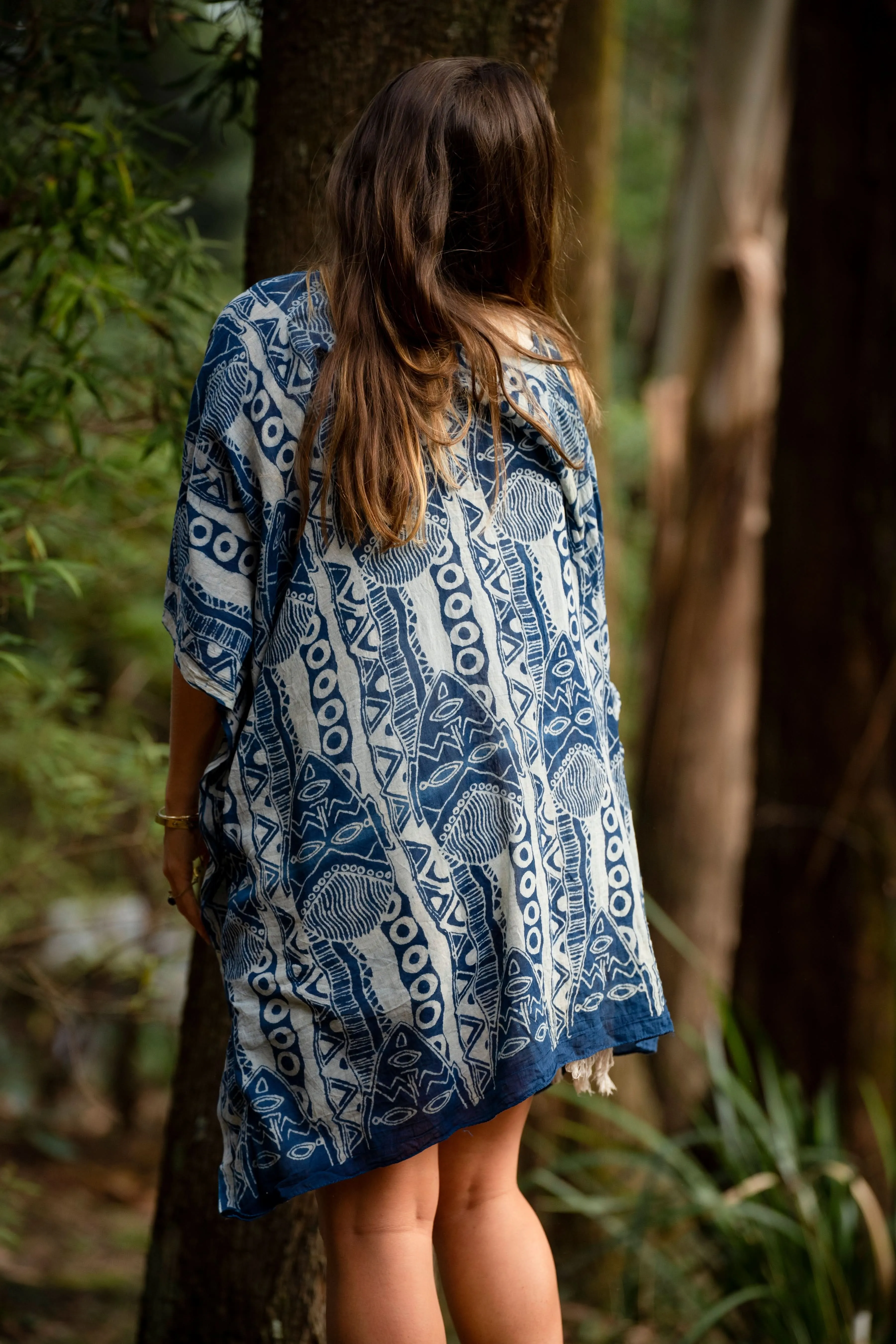 African Beach Dress - Blue