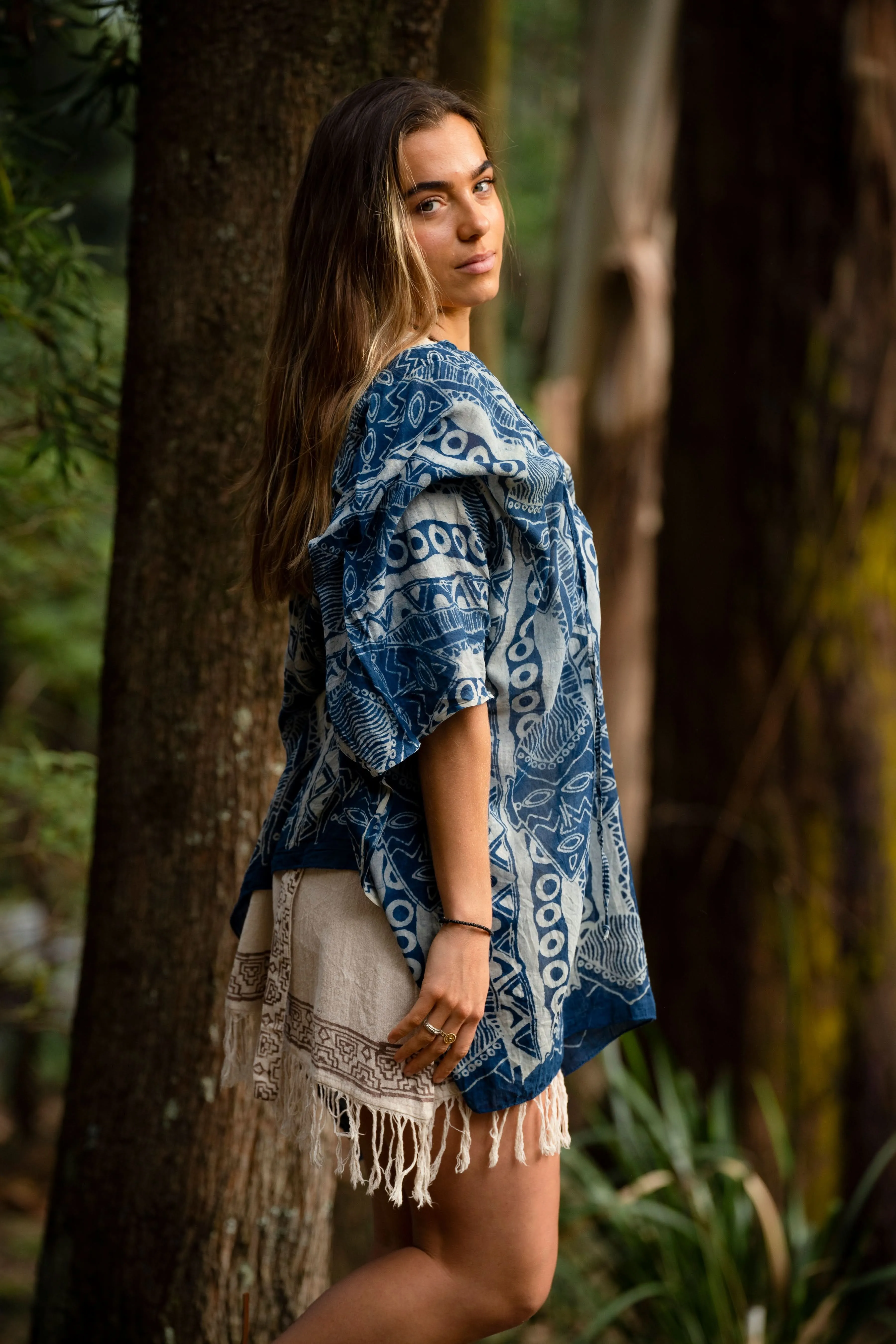 African Beach Dress - Blue