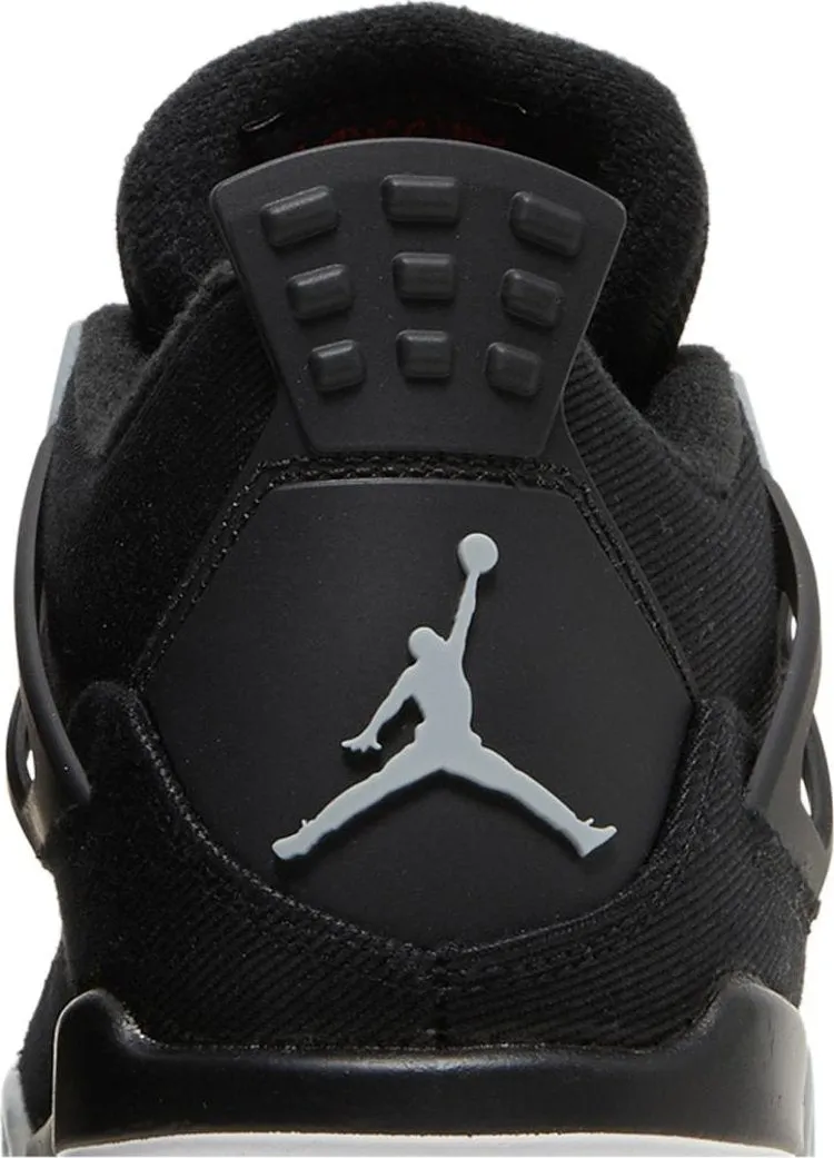 Air Jordan 4 Retro SE GS Black Canvas Sneakers, black