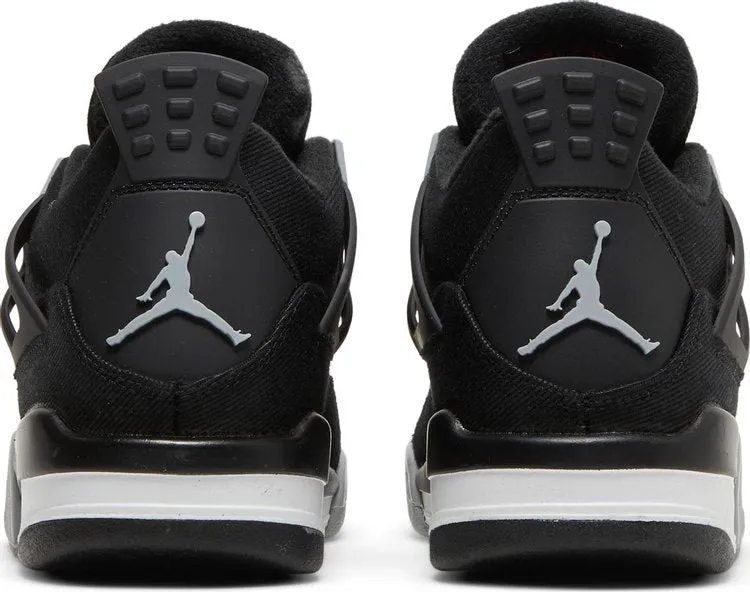 Air Jordan 4 Retro SE GS Black Canvas Sneakers, black