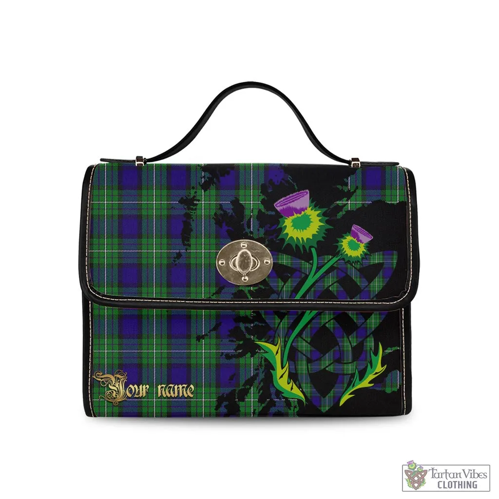 Alexander Tartan Waterproof Canvas Bag with Scotland Map and Thistle Celtic Accents