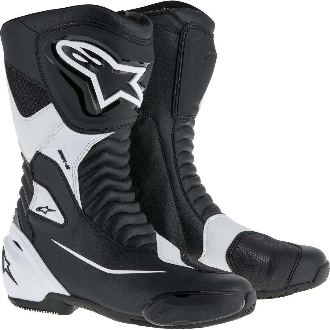 Alpinestars SMX S Motorcycle Boots, Black/White