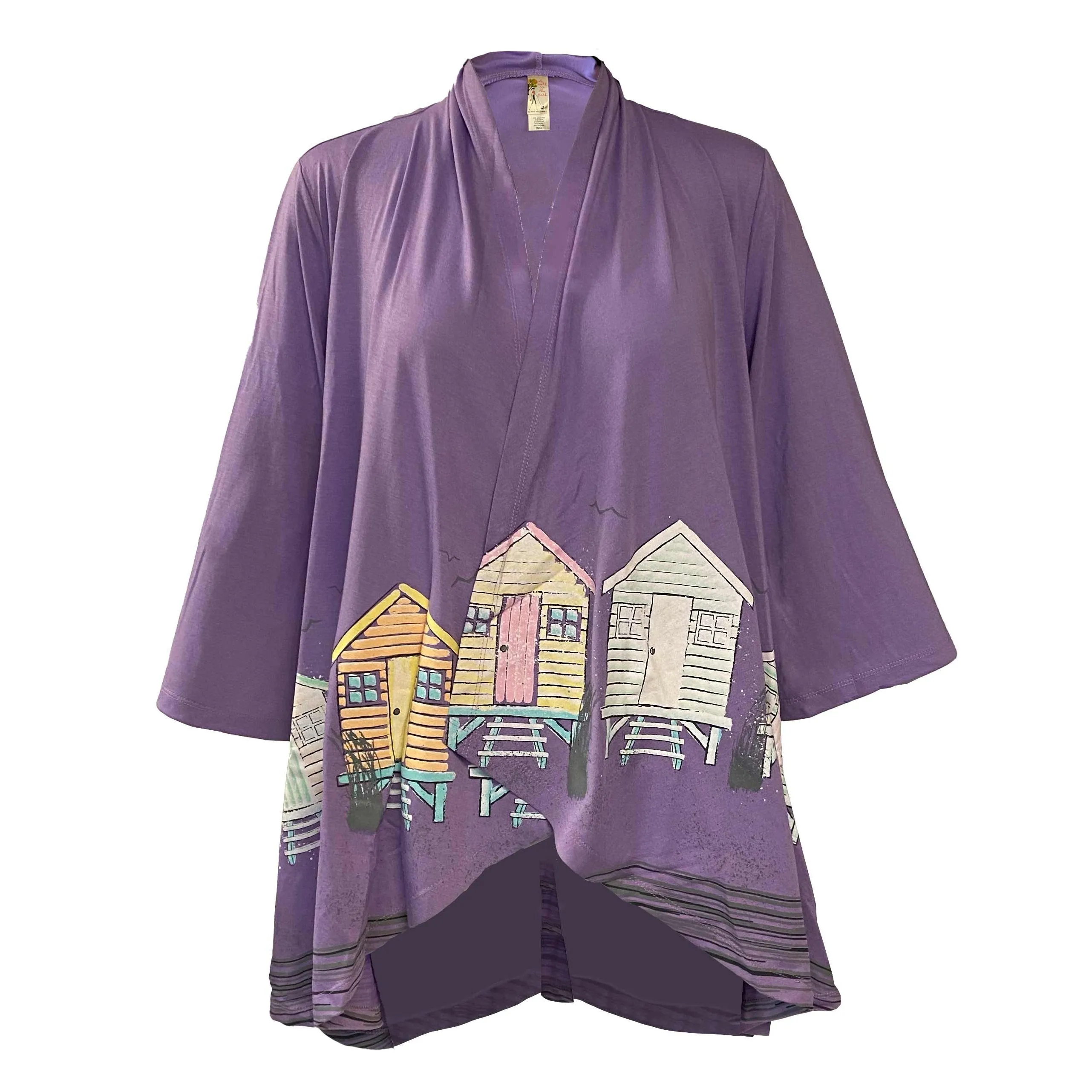 Beach Hut Wisteria Kimono, by A Walk In The Park®