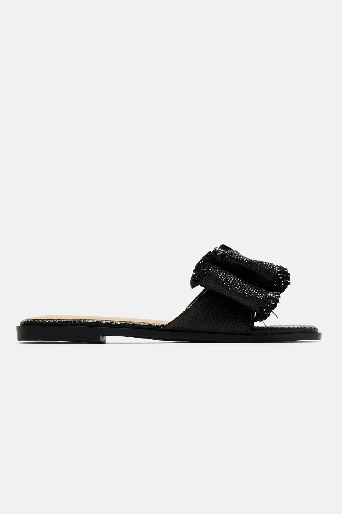 Beach Walk Raffia Sandals - Black