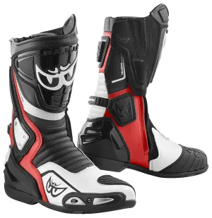 Berik Donington Motorcycle Boots with Mesh Lining, Black/White/Red