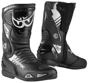 Berik Shaft 3.0 Motorcycle Boots with Mesh Lining, Black/White