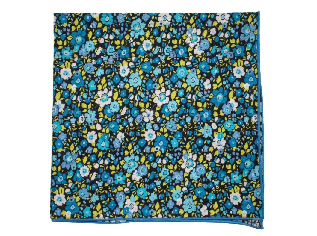 Blooming Blues Floral Pocket Square