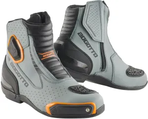 Bogotto Cartagena Motorcycle Boots with Ankle Reinforcement, Grey/Black/Orange