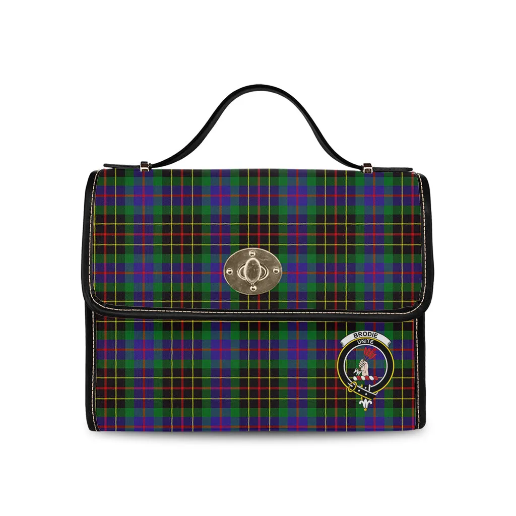 Brodie Hunting Modern Tartan Waterproof Canvas Bag with Family Crest