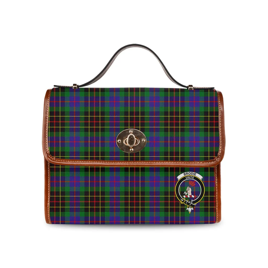 Brodie Hunting Modern Tartan Waterproof Canvas Bag with Family Crest