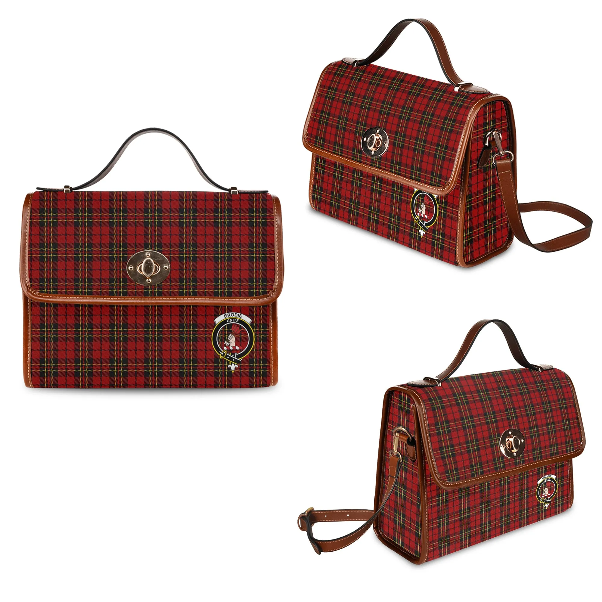 Brodie Tartan Waterproof Canvas Bag with Family Crest