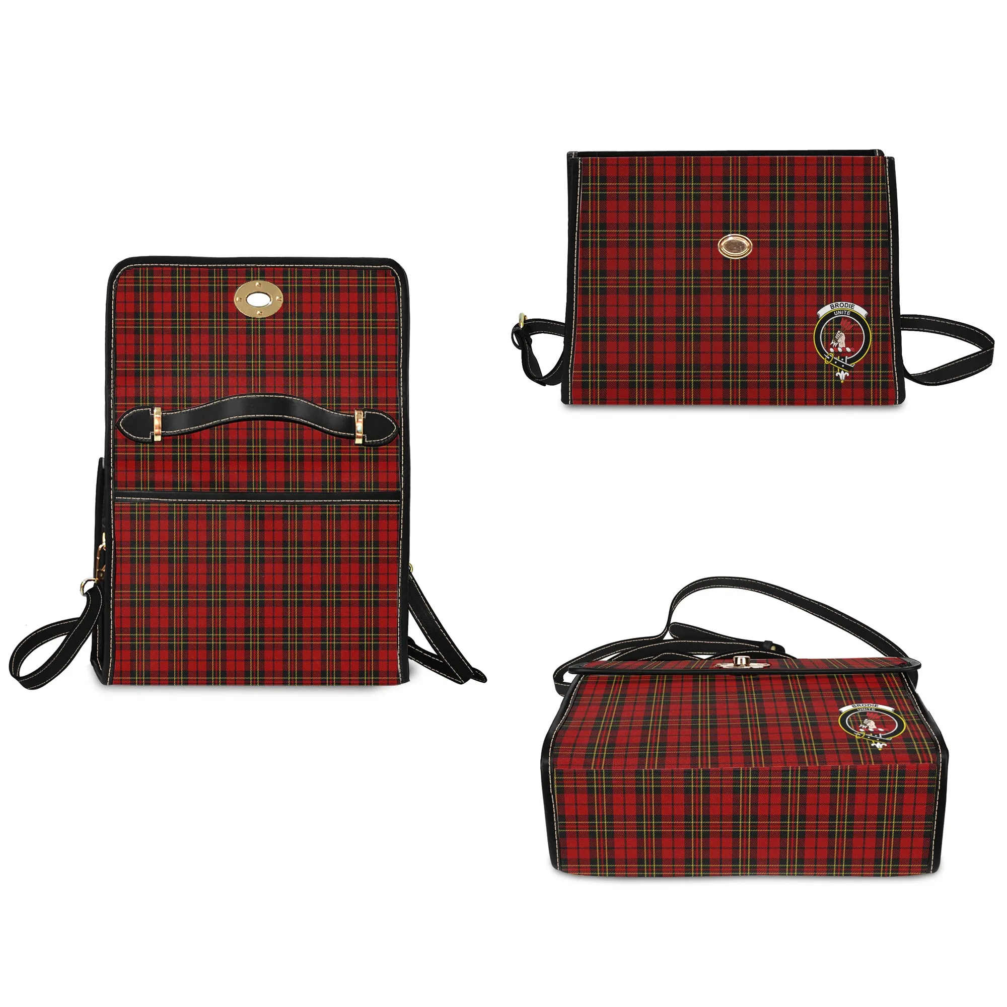 Brodie Tartan Waterproof Canvas Bag with Family Crest