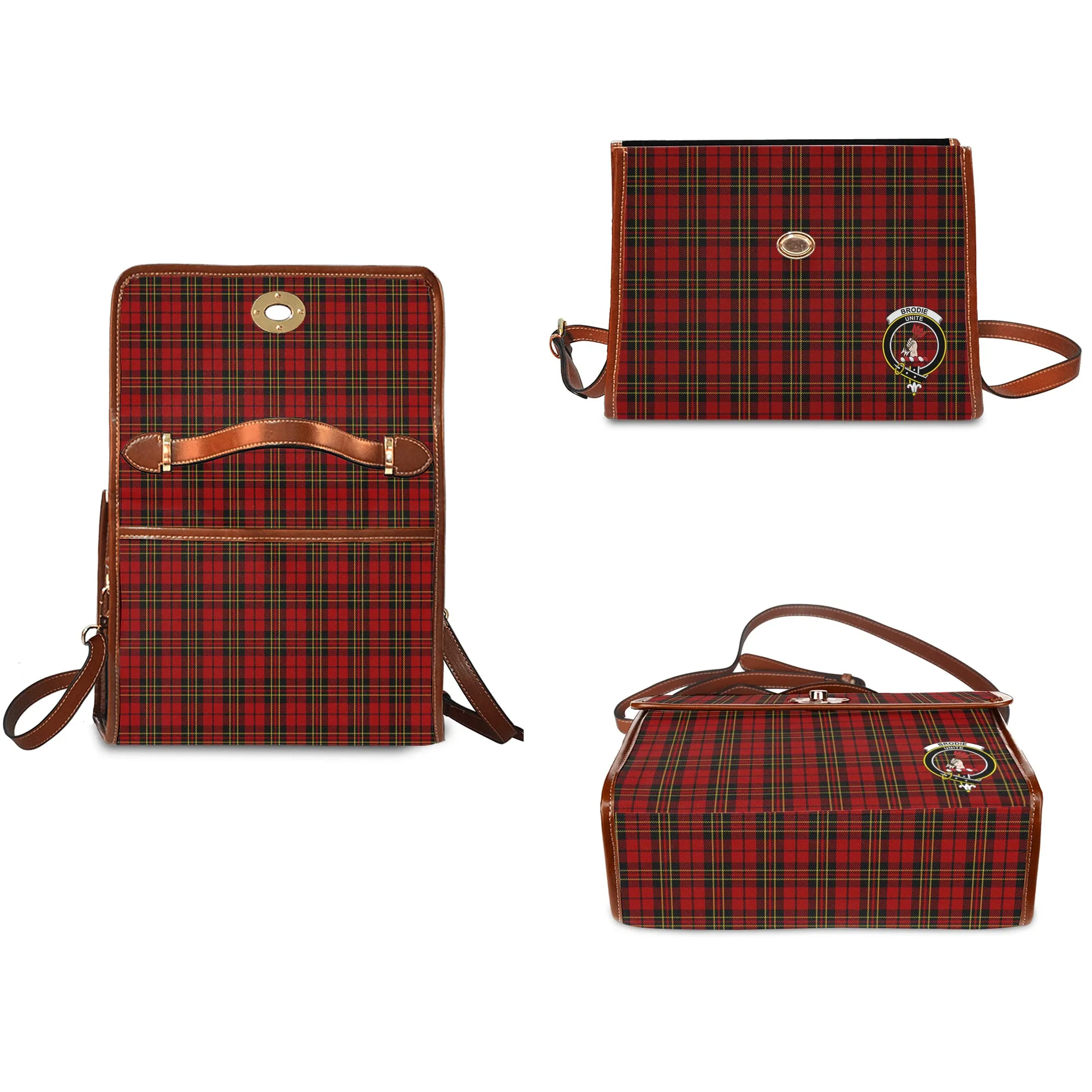 Brodie Tartan Waterproof Canvas Bag with Family Crest