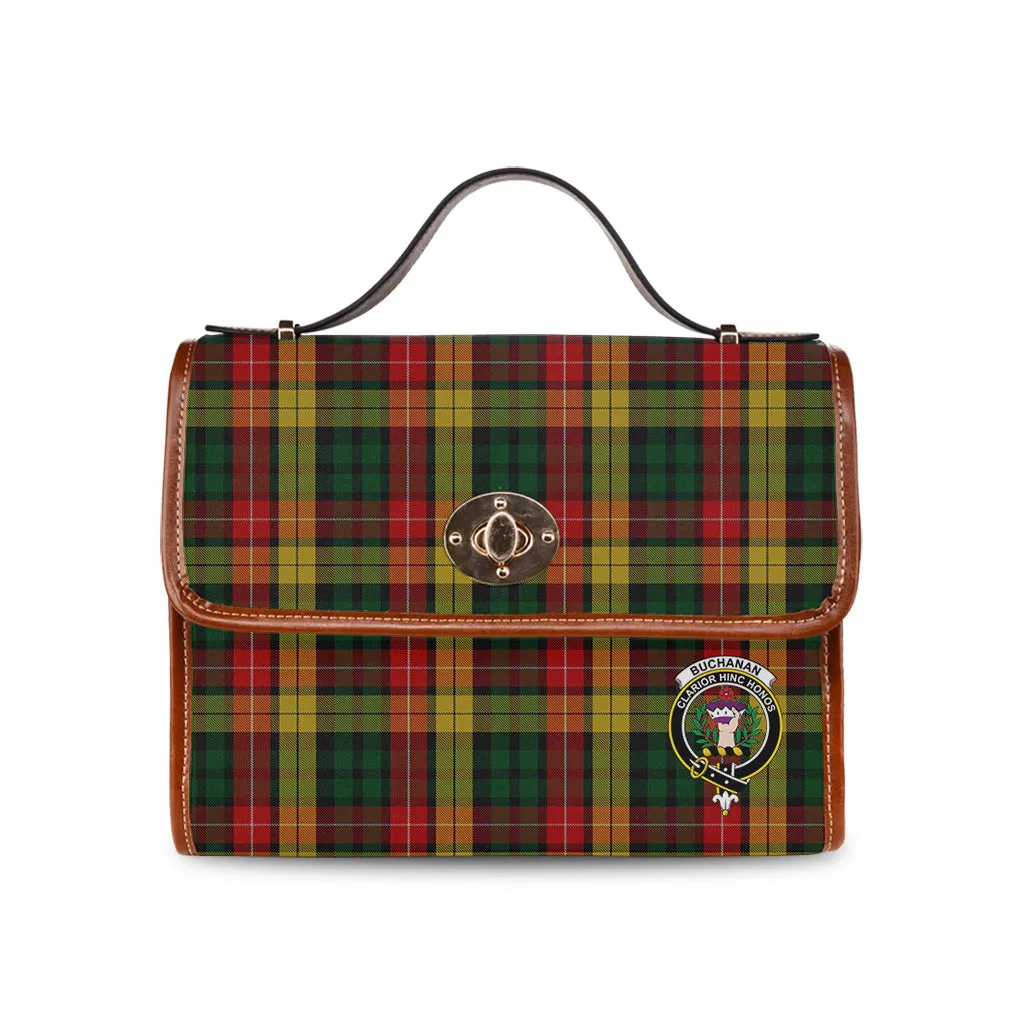 Buchanan Tartan Waterproof Canvas Bag with Family Crest