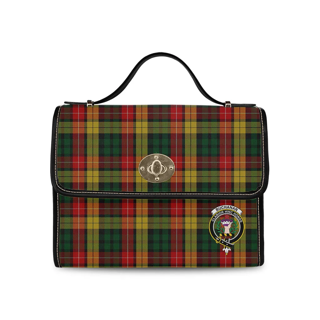 Buchanan Tartan Waterproof Canvas Bag with Family Crest