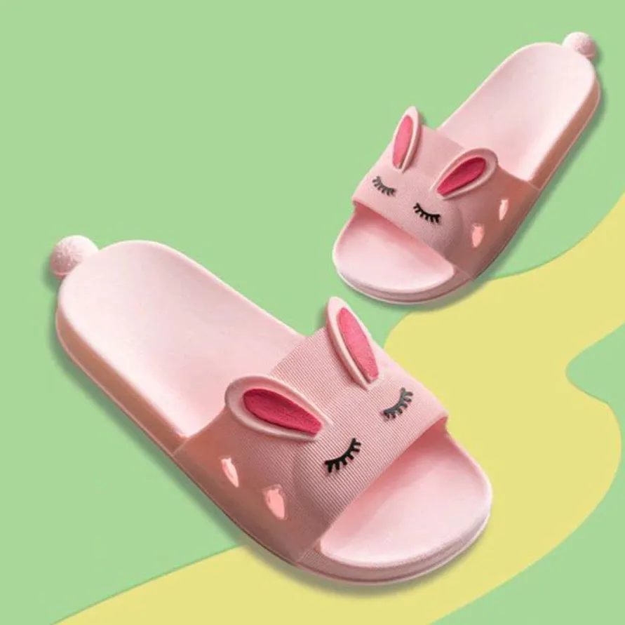 Bunny Kids Sliders Pink