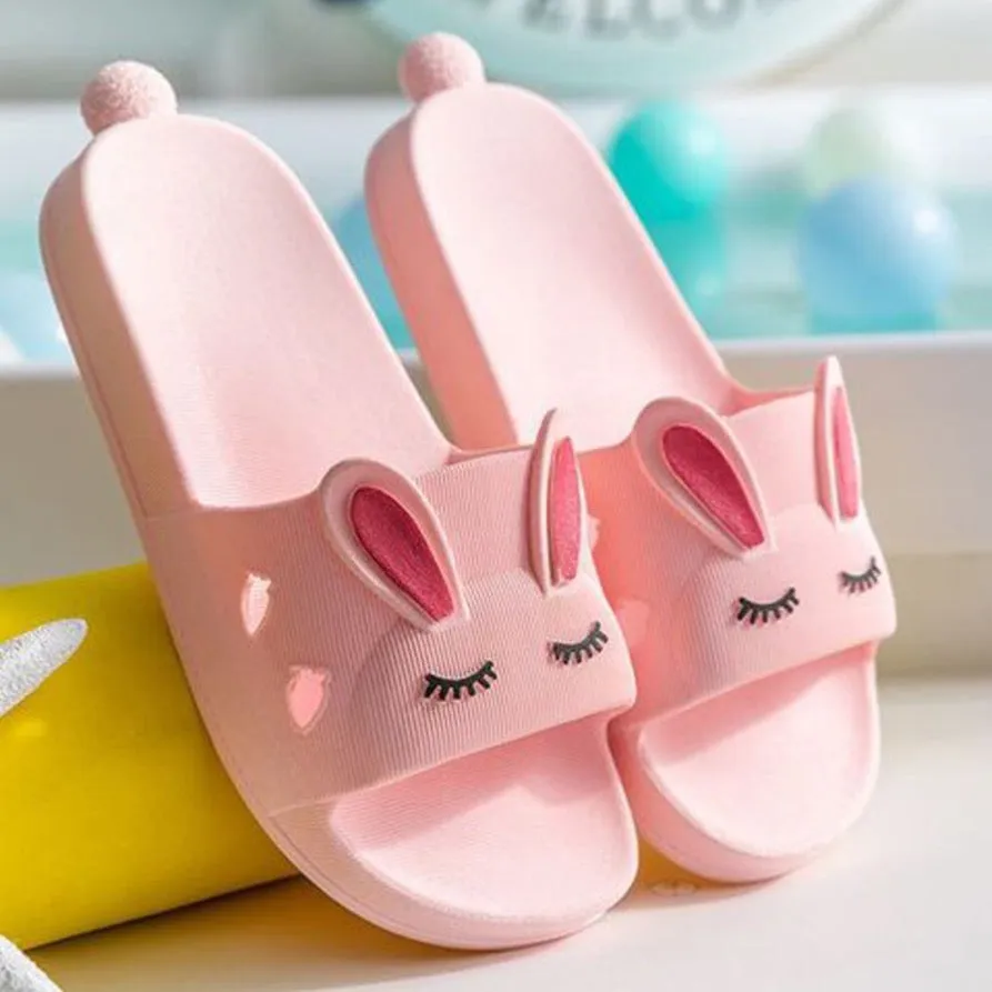 Bunny Kids Sliders Pink