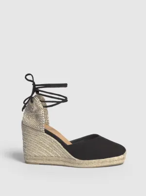 CARINA SANDALS WEDGE | NUBUCK BLACK