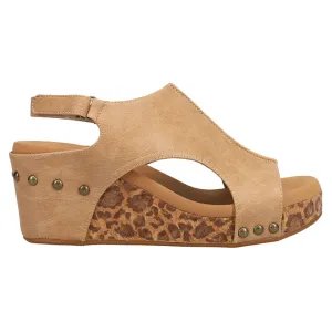 Carley Leopard Studded Wedge Sandals