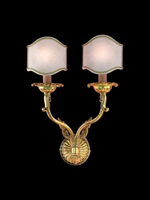 Cast Brass Wall Light With Shades