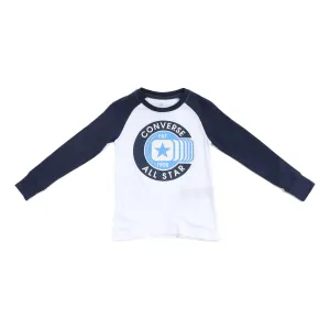 Converse Boy's White Classic All Star Long Sleeve Raglan Tee