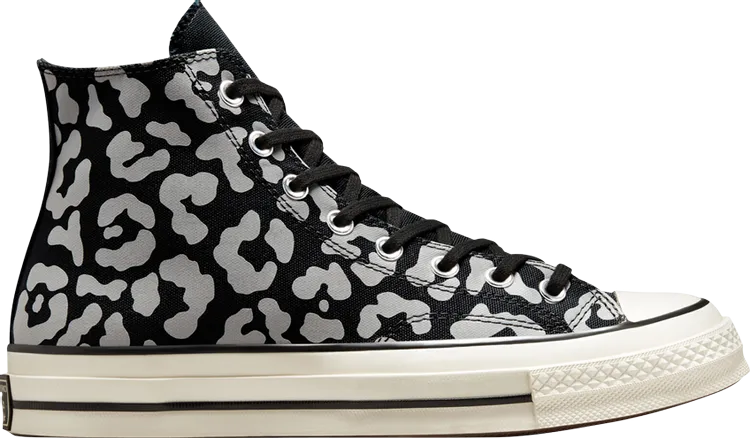 Converse Chuck 70 High Leopard Print Sneakers - Black