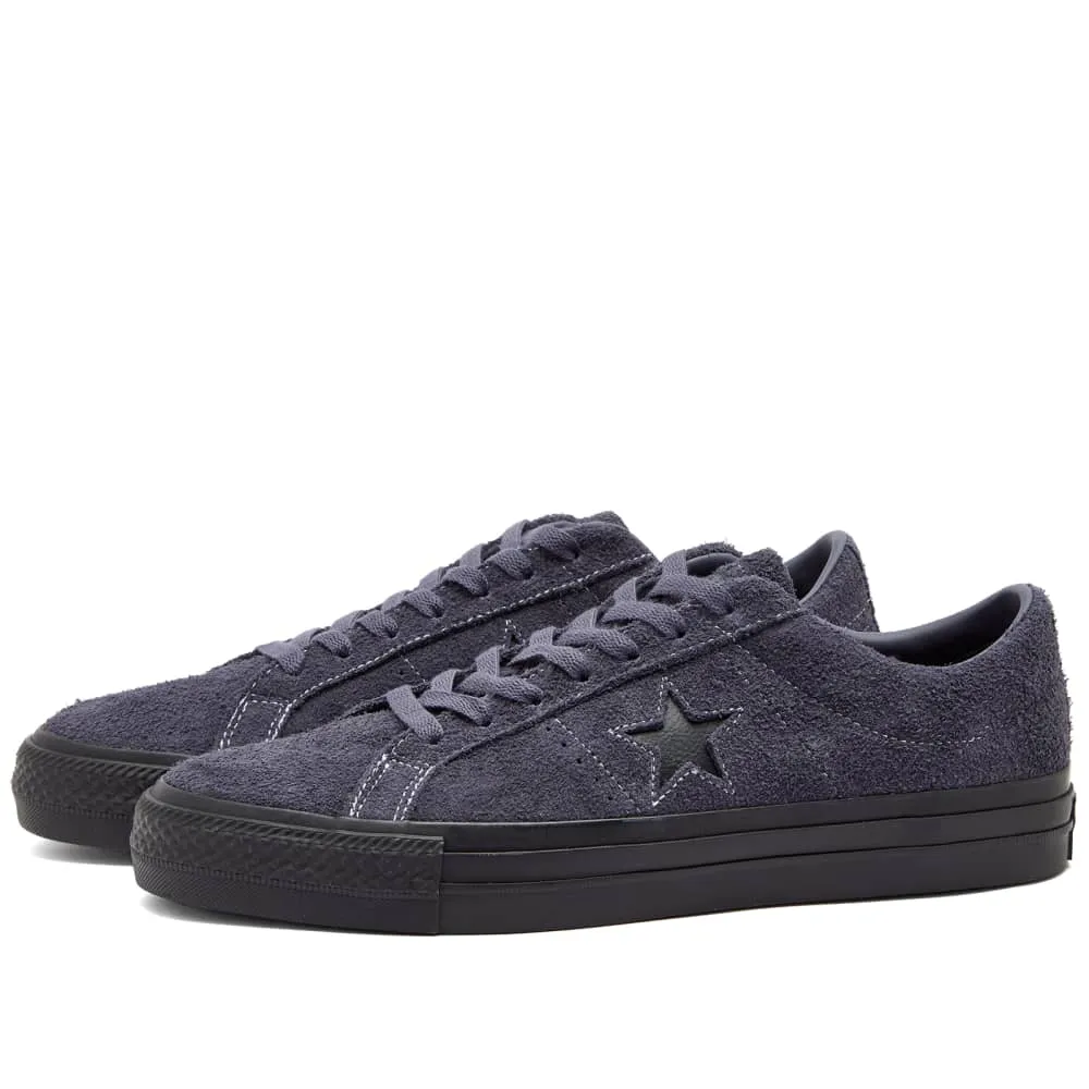 Converse Cons One Star Pro Shaggy Suede Sneakers, Black