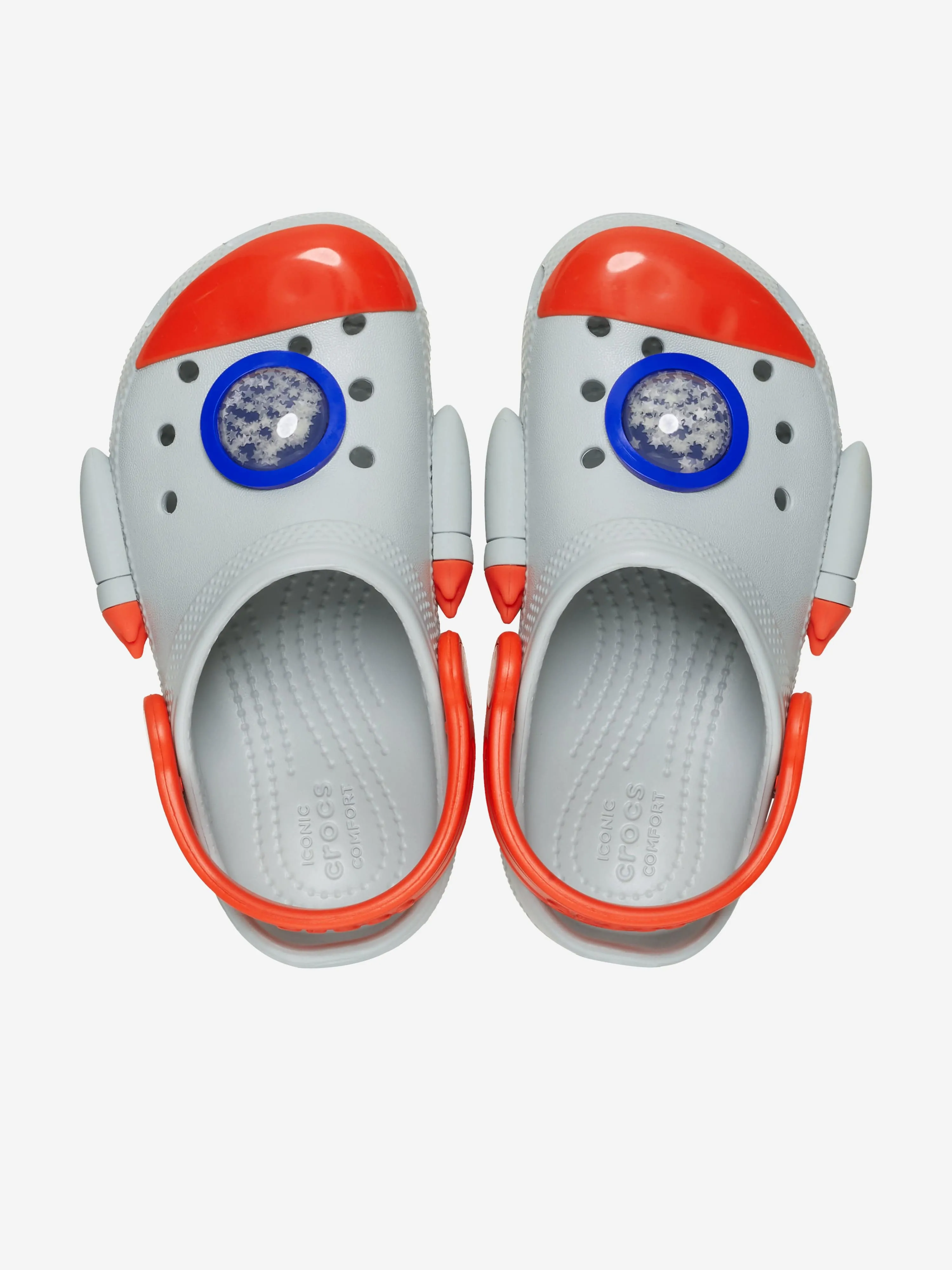 Crocs Boys Classic Rocket Ship Clog in Grey