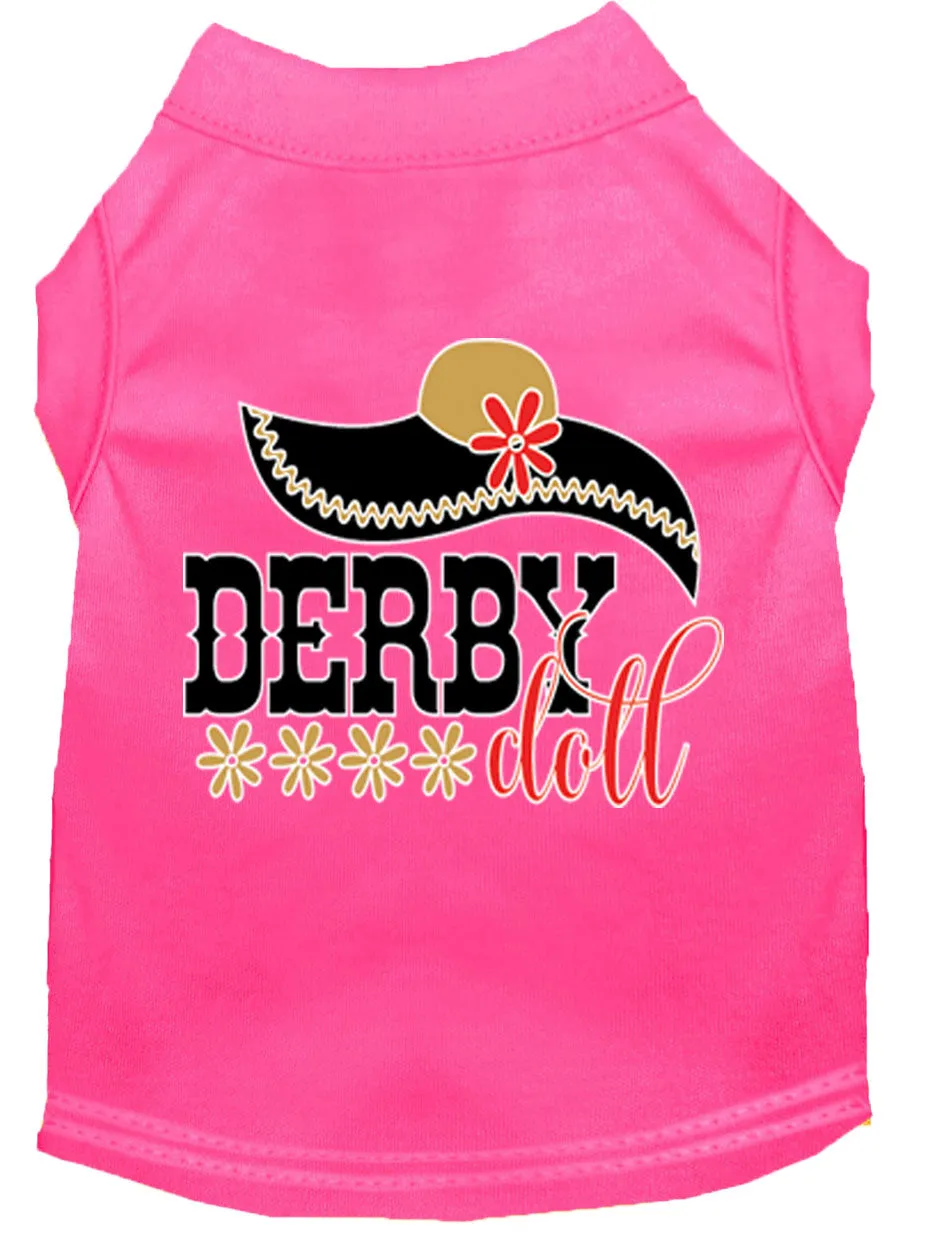 Derby Doll Screen Print Dog Shirt Bright Pink Xxl