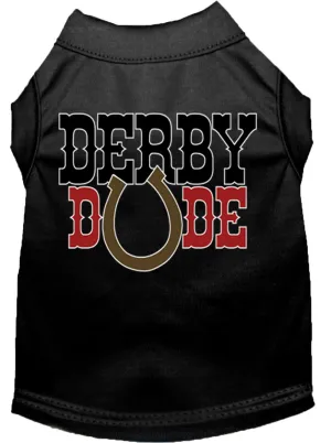 Derby Dude Screen Print Dog Shirt Black Xl