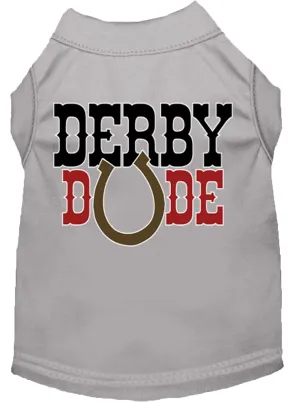 Derby Dude Screen Print Dog Shirt Grey Xxl