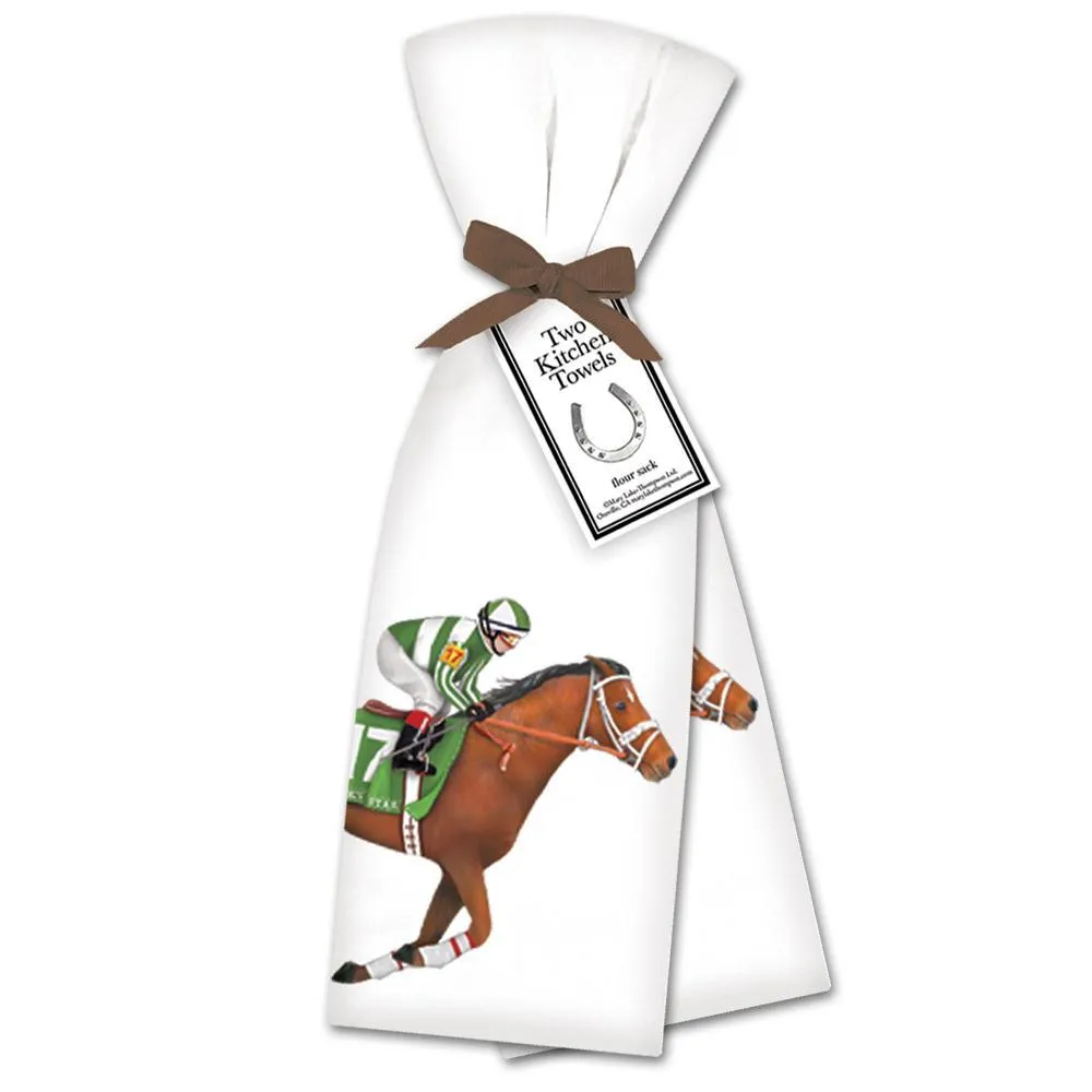 Derby Horse Kitchen Towels  - Set of 2