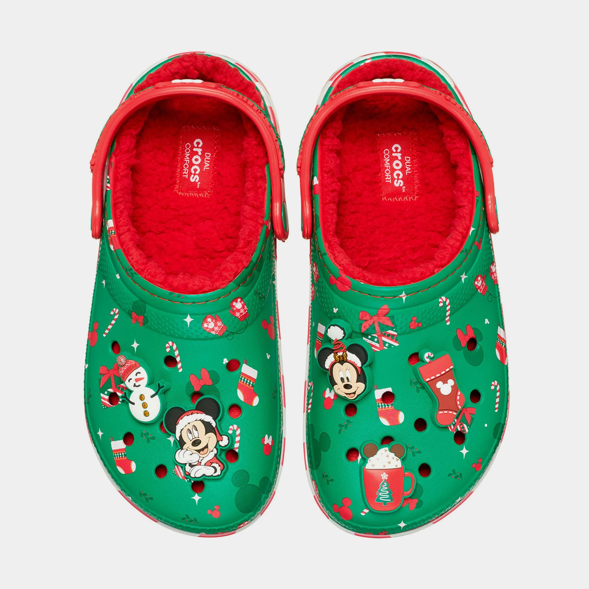 Disney Mickey Holiday Classic Clog Mens Sandals (Green/Red)