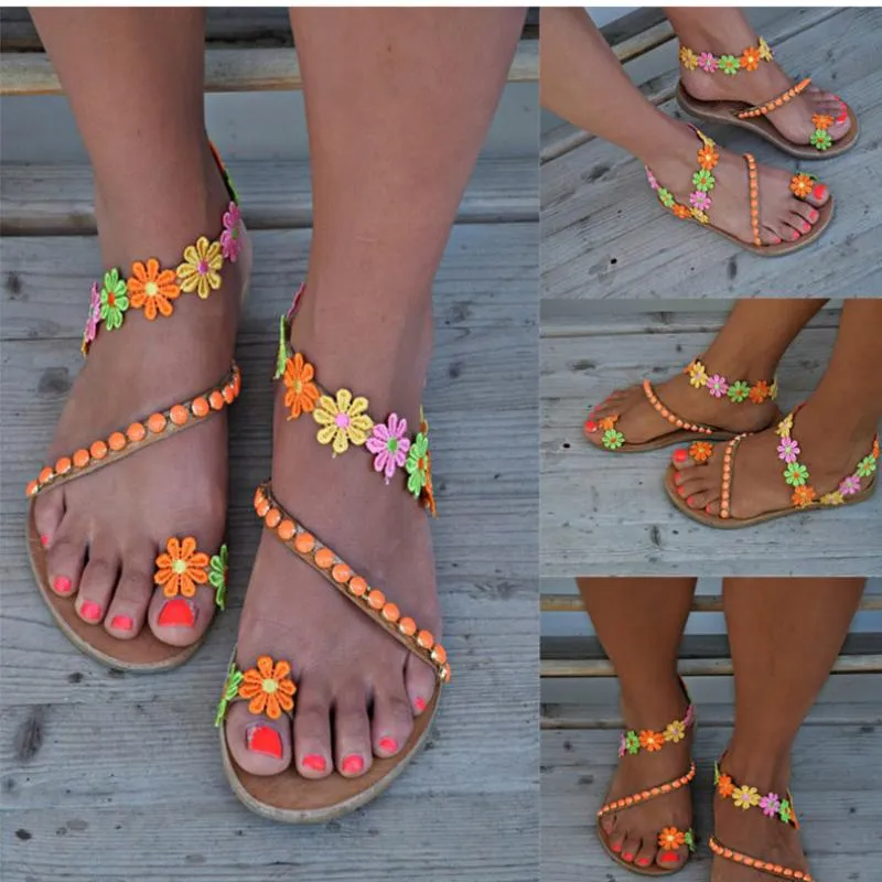 Floral Bohemian Beach Sandals