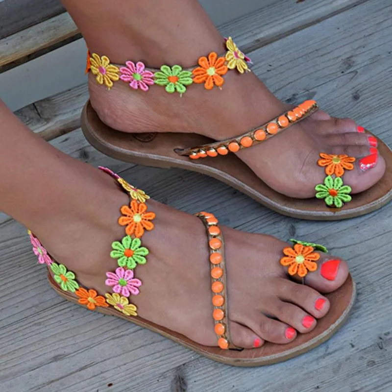 Floral Bohemian Beach Sandals