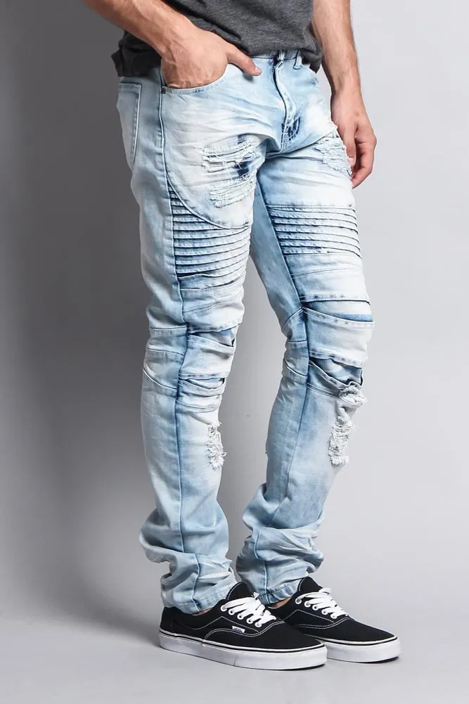 Heavy Dye Biker Denim Jeans