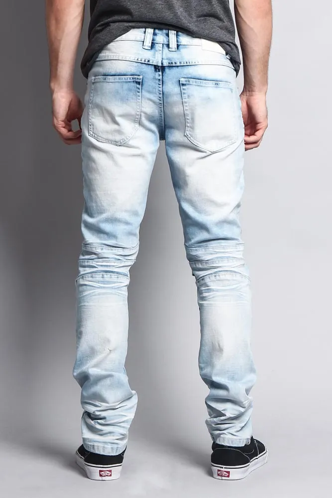 Heavy Dye Biker Denim Jeans