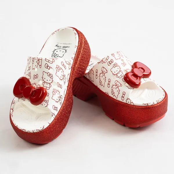 Hello Kitty x Crocs Platform Sandals, White/Red