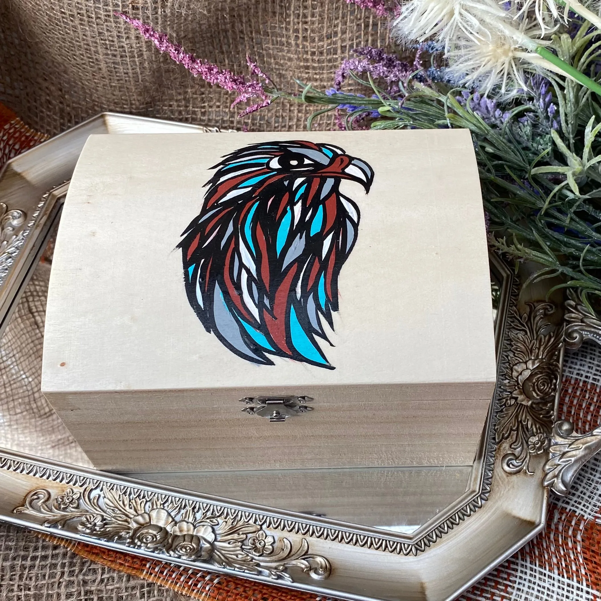 Large Hand-Painted Smudge Boxes; by Lillian's Indiancrafts