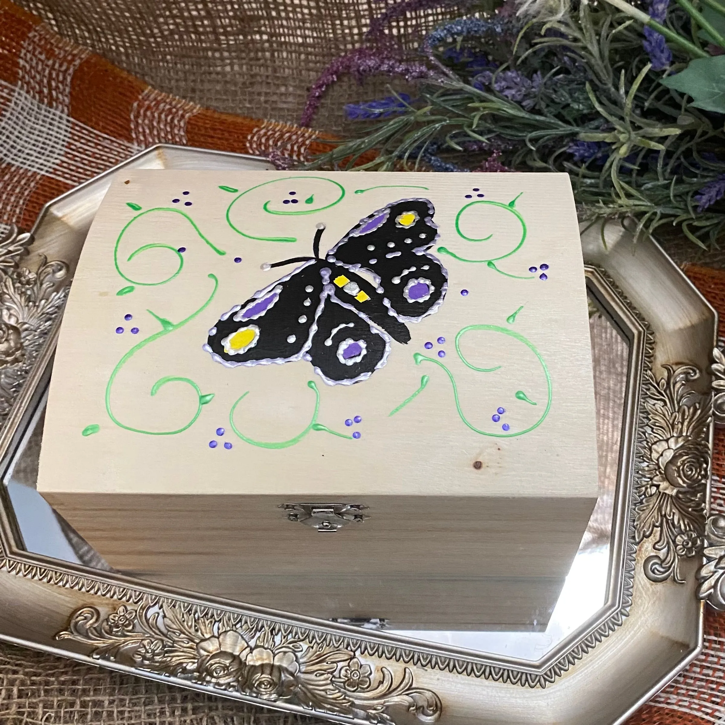 Large Hand-Painted Smudge Boxes; by Lillian's Indiancrafts