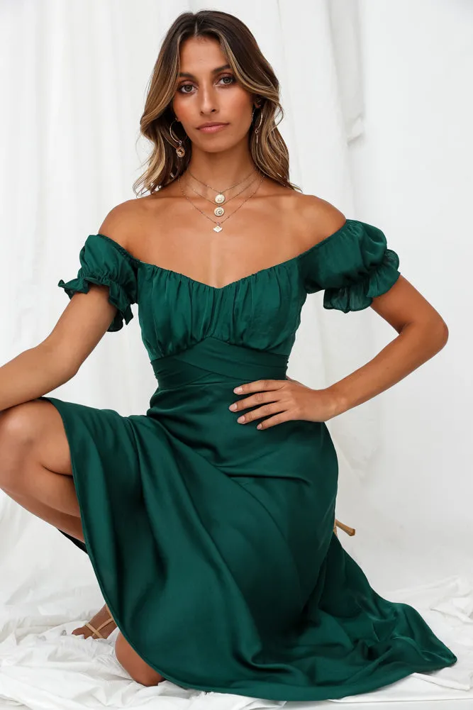 Love Me Midi Dress Forest Green