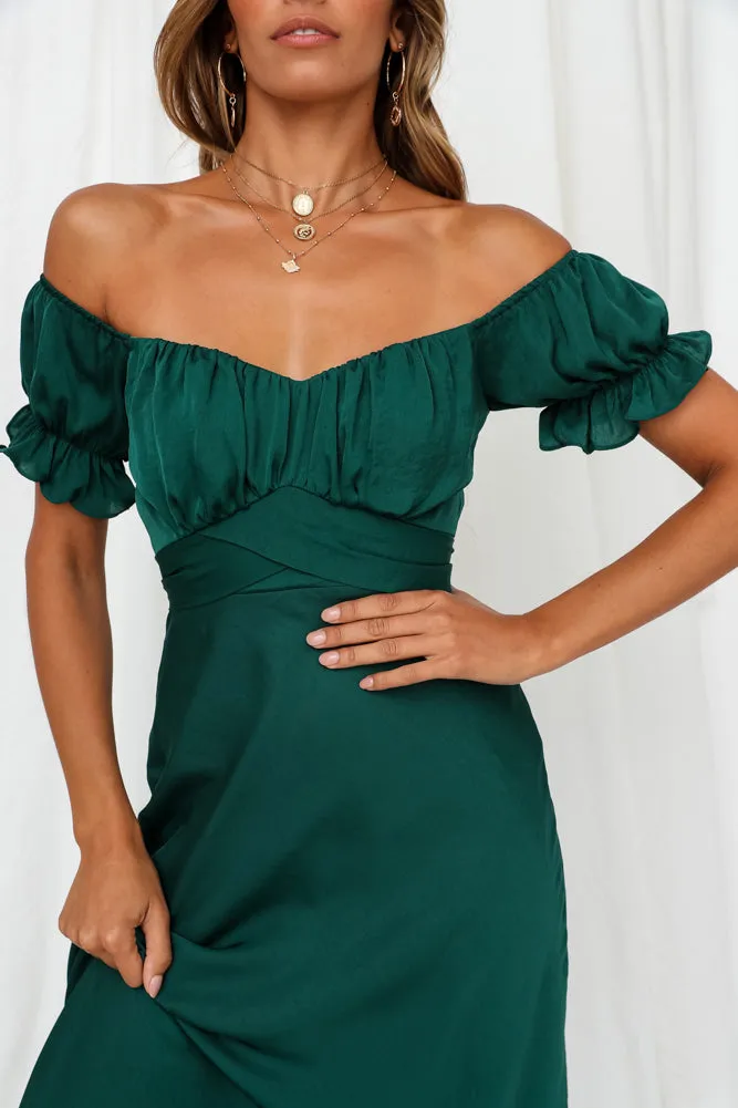 Love Me Midi Dress Forest Green