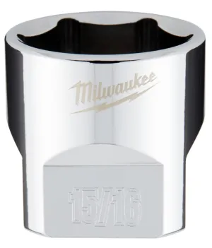 Milwaukee 45-34-9071 Socket, 15/16 in Socket, 3/8 in Drive, 6-Point, Chrome Vanadium Steel, Chrome :CD: QUANTITY: 1