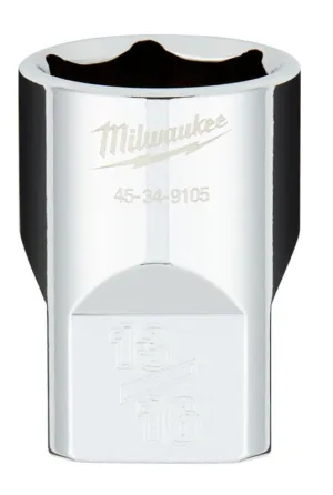 Milwaukee 45-34-9105 Socket, 13/16 in Socket, 1/2 in Drive, 6-Point, Chrome Vanadium Steel, Chrome :CD: QUANTITY: 1