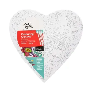 Mont Marte Colouring Canvas 30cm Heart 2 asstd