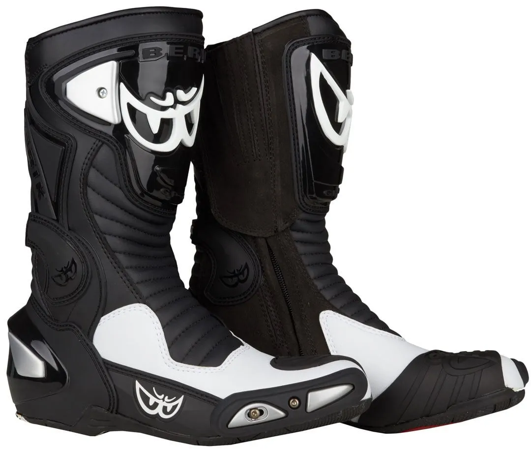 Motorcycle boots Berik Race-X Racing leather, black/white