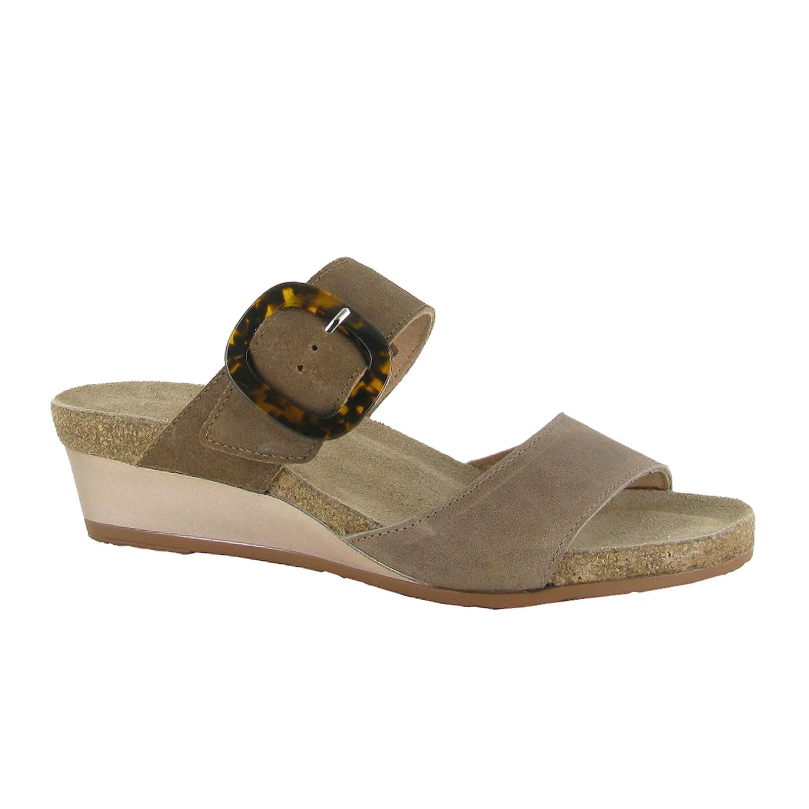 Naot Kingdom Wedge Sandal (Women) - Oily Bark Nubuck/Antique Brown Suede